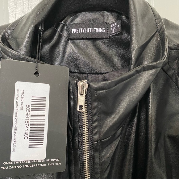 Black faux leather jacket from Pretty Little Thing - Picture 3 of 10